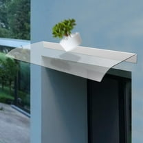 Miumaeov Awning Canopy Rain Shelter UV Rain Snow Protection for Front Door Porch Patio Window, No Brackets 31.5 x 15.75 in