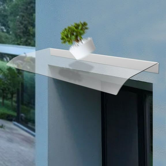Miumaeov Awning Canopy Rain Shelter UV Rain Snow Protection for Front Door Porch Patio Window, No Brackets 31.5 x 15.75 in