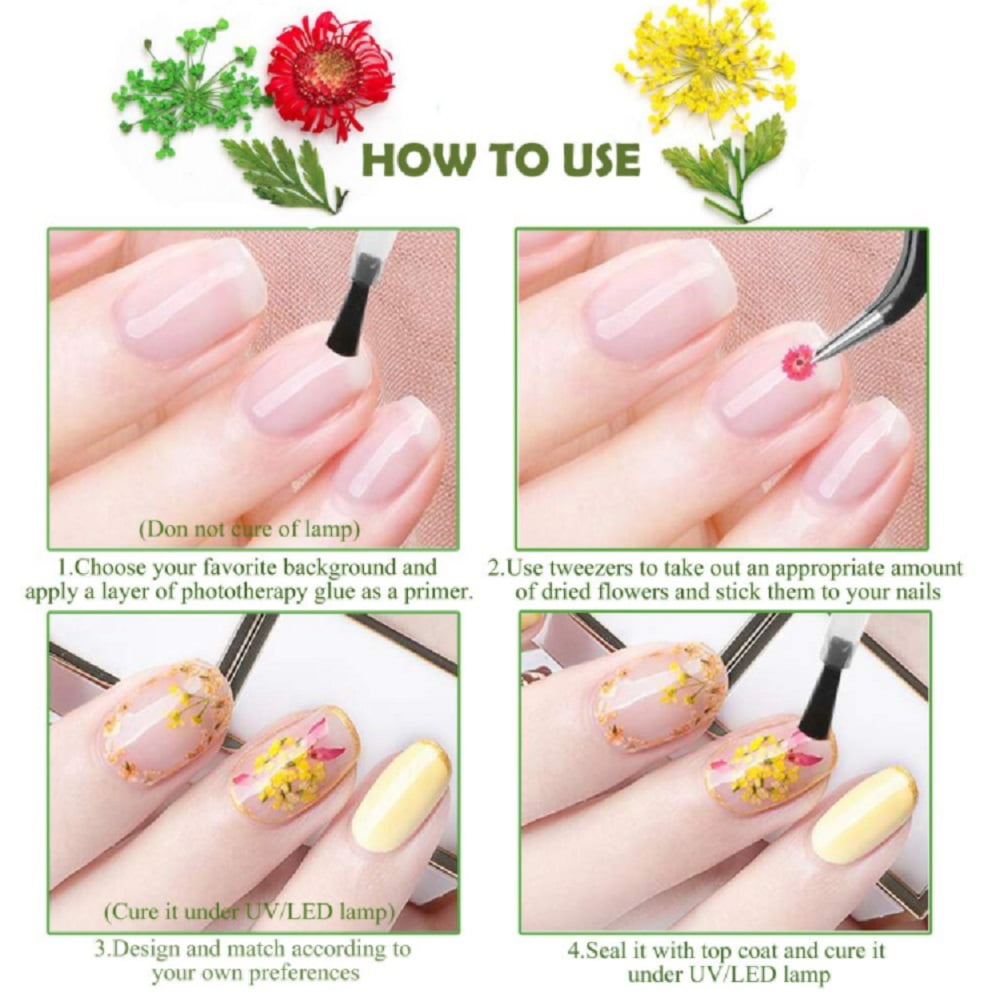 3D Nail Decor Nail Dried Flowers Mix Color Dried Flowers Manicure Beauty ⌒