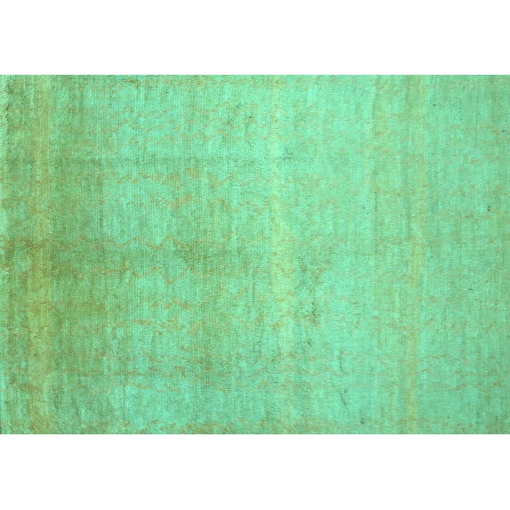 Ahgly Company Indoor Rectangle Abstract Turquoise Blue Contemporary Area Rugs, 8' x 10'