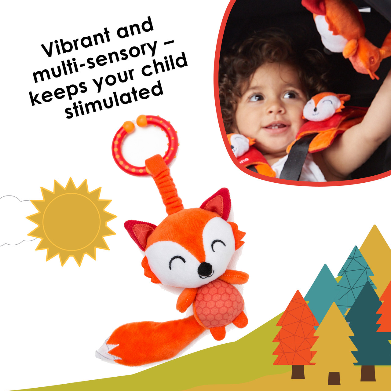 Diono Baby Harness Straps & Character Toy, 2 Pack Shoulder Pads, Fox