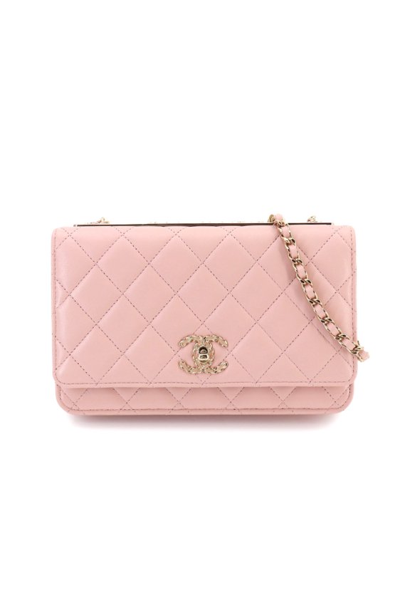 Pre-Owned Chanel Trendy CC Chain Wallet, Lambskin, Pink, Gold Hardware