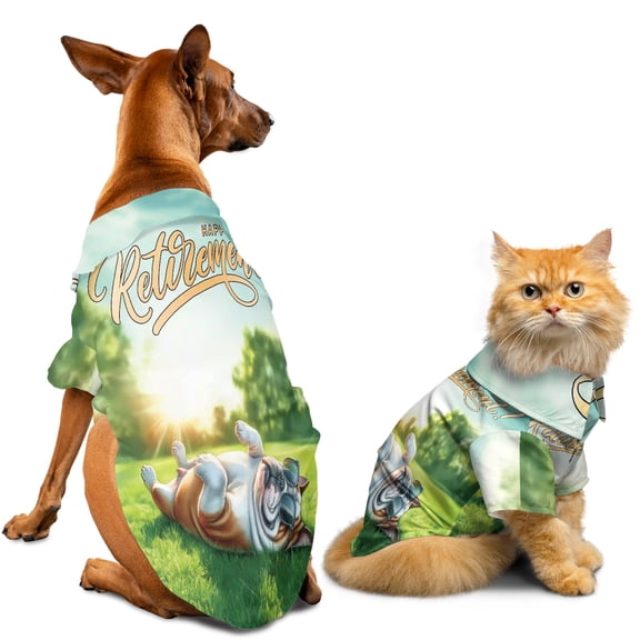 Happy Retirement with Bulldog Enjoy Life Rest Time Hawaiian Summer Shirt for Small Medium Large Dog Cat Dog Lover Gifts Idea - 02027