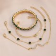 thumbnail image 3 of 4Pcs/Set Fashion Snake Green Gemstone Bangle Rhinestone Full Metal Bracelet For Women Birthday Party Christmas Gift Jewerly, 3 of 5