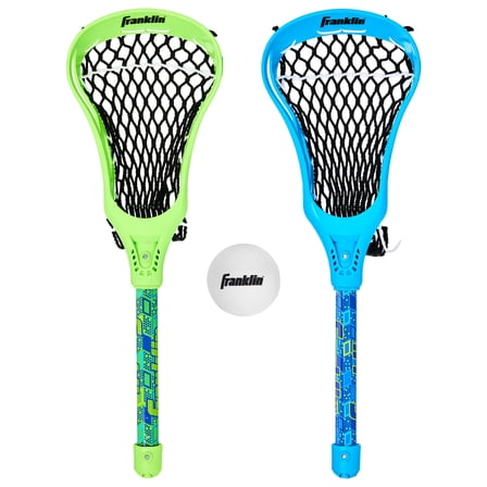 Franklin Sports Mini Lacrosse Set – 2 Mini Sticks & Ball – Indoor Outdoor Backyard Beach Game – 18” Lacrosse Sticks for Kids & Teens