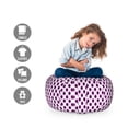 thumbnail image 2 of Modern Storage Toy Bag Chair, Big Polka Dots in Paintbrush Style Ellipse Geometry Abstract Tones Design, Stuffed Animal Organizer Washable Bag, Large Size, Purple and White, by Ambesonne, 2 of 3