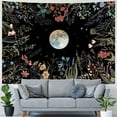 thumbnail image 3 of Tapiz de jardín iluminado por la luna Tapiz de luna Tapiz de flores Tapiz de plantas coloridas Tapiz para colgar en la pared Decoración para la habitación B, 3 of 8