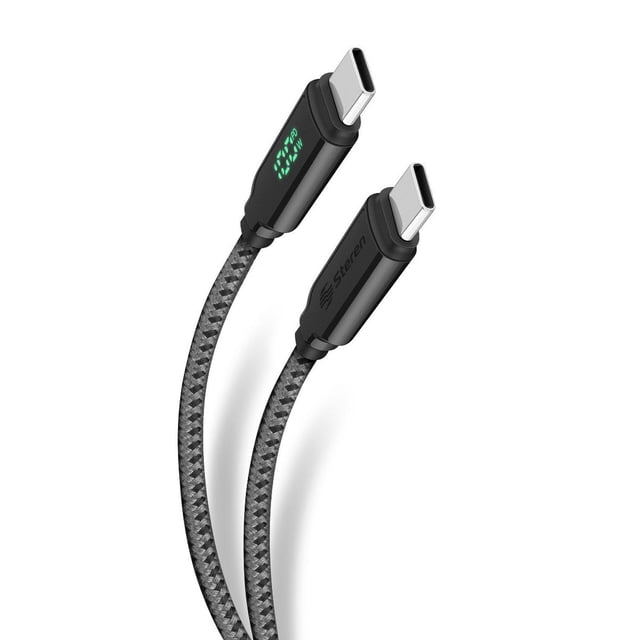 Cable USB C Steren de 1 m 100 W con Display que muestra la Potencia de carga