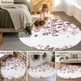 thumbnail image 5 of Round Rug 6Ft Washable Non-Slip, Leaves Circle Area Rugs for Living Room Bedroom, Pink Brown Summer Botanical Indoor Floor Mats Carpet Runner for Home Decor Aesthetic, 5 of 8