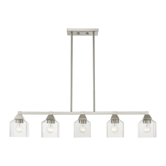 Livex Lighting - Aragon - 5 Light Linear Chandelier In Architectural Style-14.25