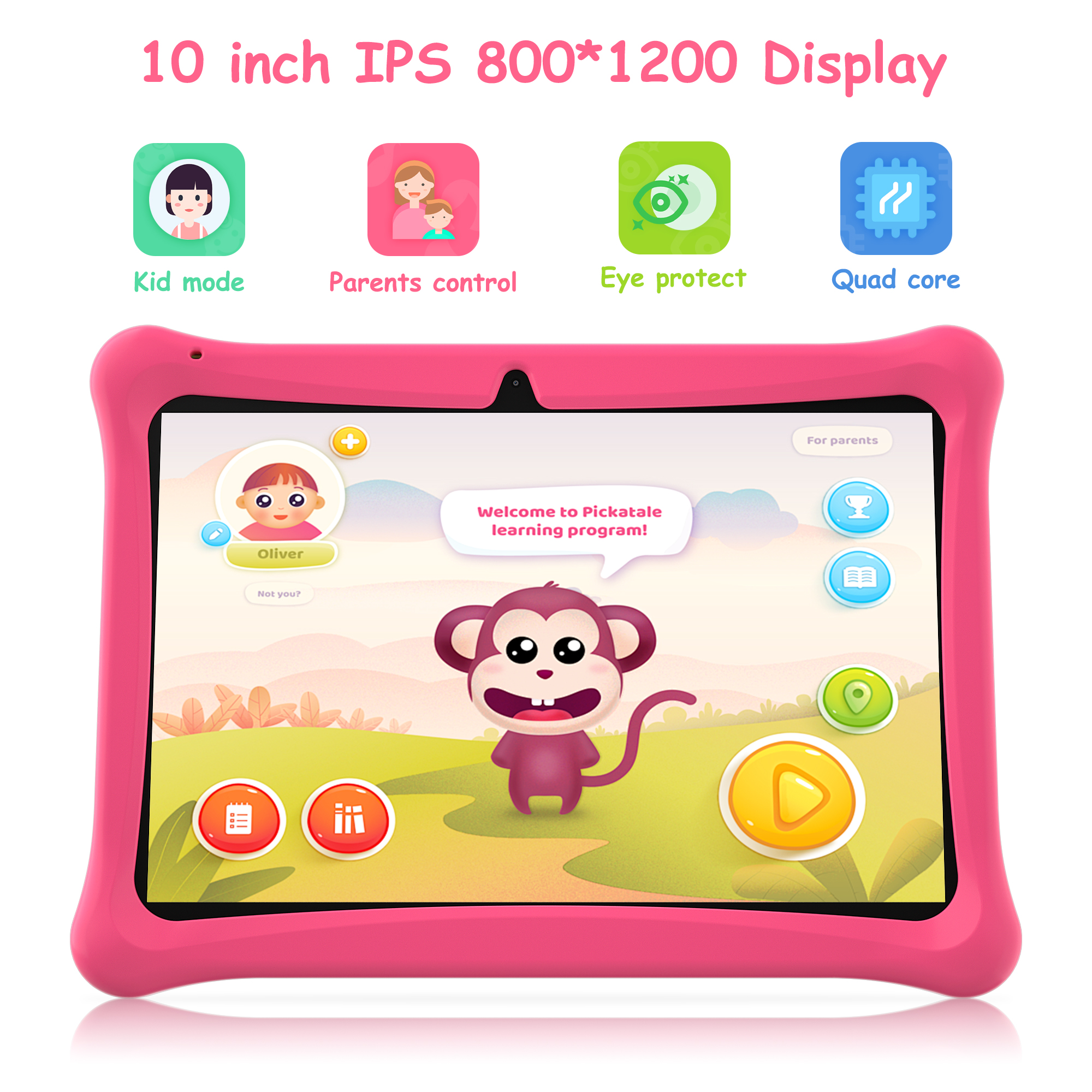 SGIN 10" Android 13 Kid Tablet 2GB RAM 64GB ROM 1280*800 Educational Tab, 4-Core A133 (additional 2GB VM)