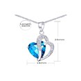 thumbnail image 2 of MABELLA 925 Sterling Silver Heart Pendant Necklace Simulated Blue Topaz Stud Earrings Jewelry Set,Valentines Day Gifts for Women, 2 of 7
