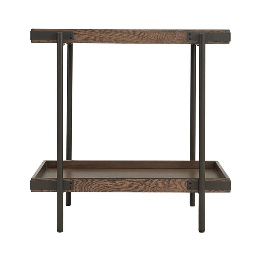 Alaterre Furniture Kyra Oak and Metal 4 Piece Coffee Table Set