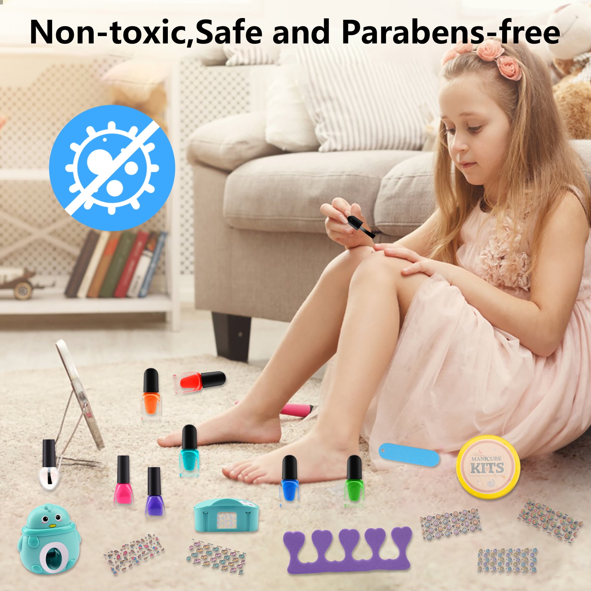 Toysical Nail Art Kit for Girls - Girls Nail Polish Sets for Kids or Tweens  - Non Toxic Nail Gift Set - Top Birthday Gift for Ages 6 7 8 9 10 11 12  Year Old Children or Pre-Teen Girls