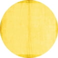 thumbnail image 1 of Ahgly Company Machine Washable Indoor Round Solid Yellow Modern Area Rugs, 4' Round, 1 of 4