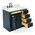 thumbnail image 4 of Ariel Hepburn 37 In. Left Offset Oval Sink Vanity With 1.5 In. Carrara White Countertop In Midnight Blue, 4 of 10