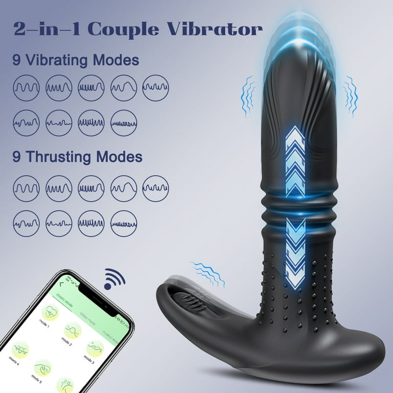 Thrusting Anal Vibrator, Prostate Massagers with 6 Speeds & 10 Vibration,  Butt Plug Mens Vibrator with Remote Control, Anal Sex Toys for Man, Adult  Sex Toys & Games
