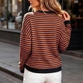 thumbnail image 3 of Horkkom Sweatshirt for Women Casual Crewneck Trendy Pullover Tops Striped Comfy Long Sleeve Sweatshirt S, 3 of 4