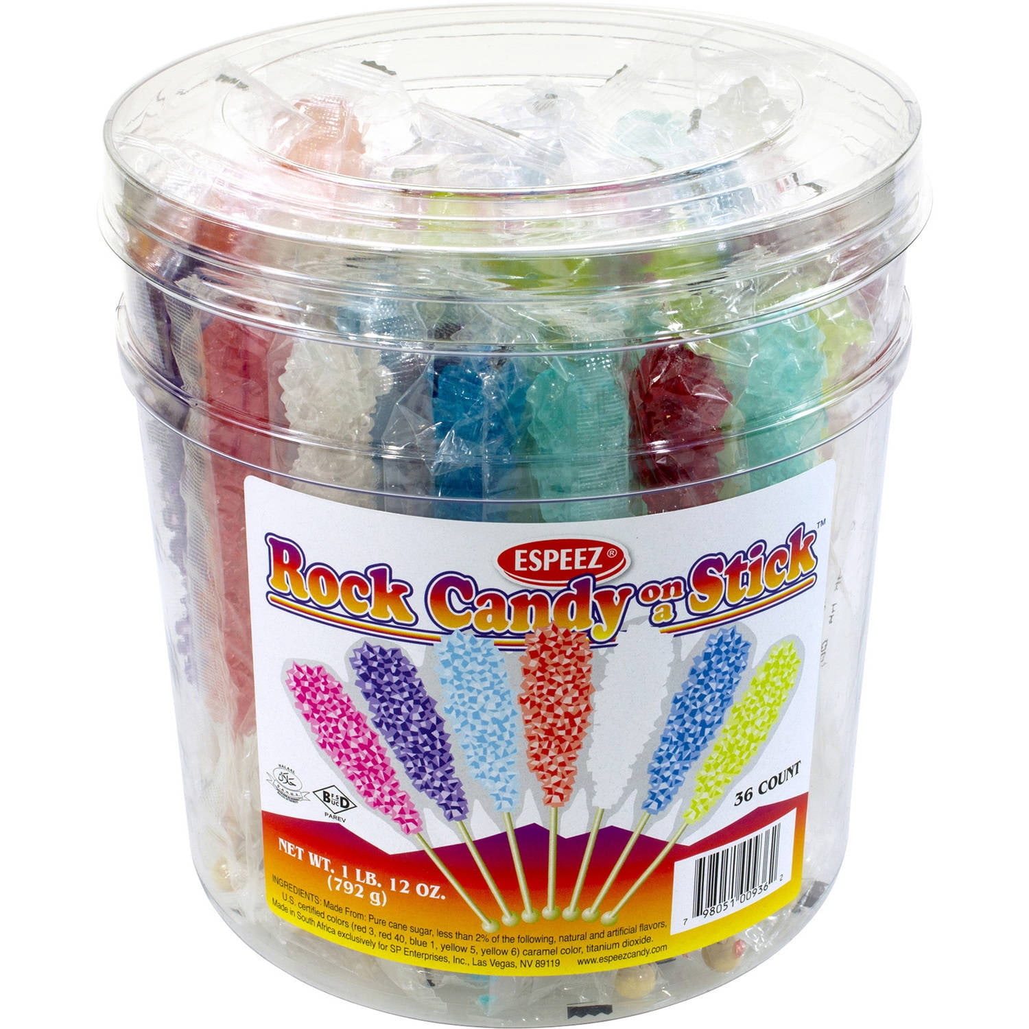 Espeez Assorted Rock Candy On A Stick 36 Count 175 Lbs 0180