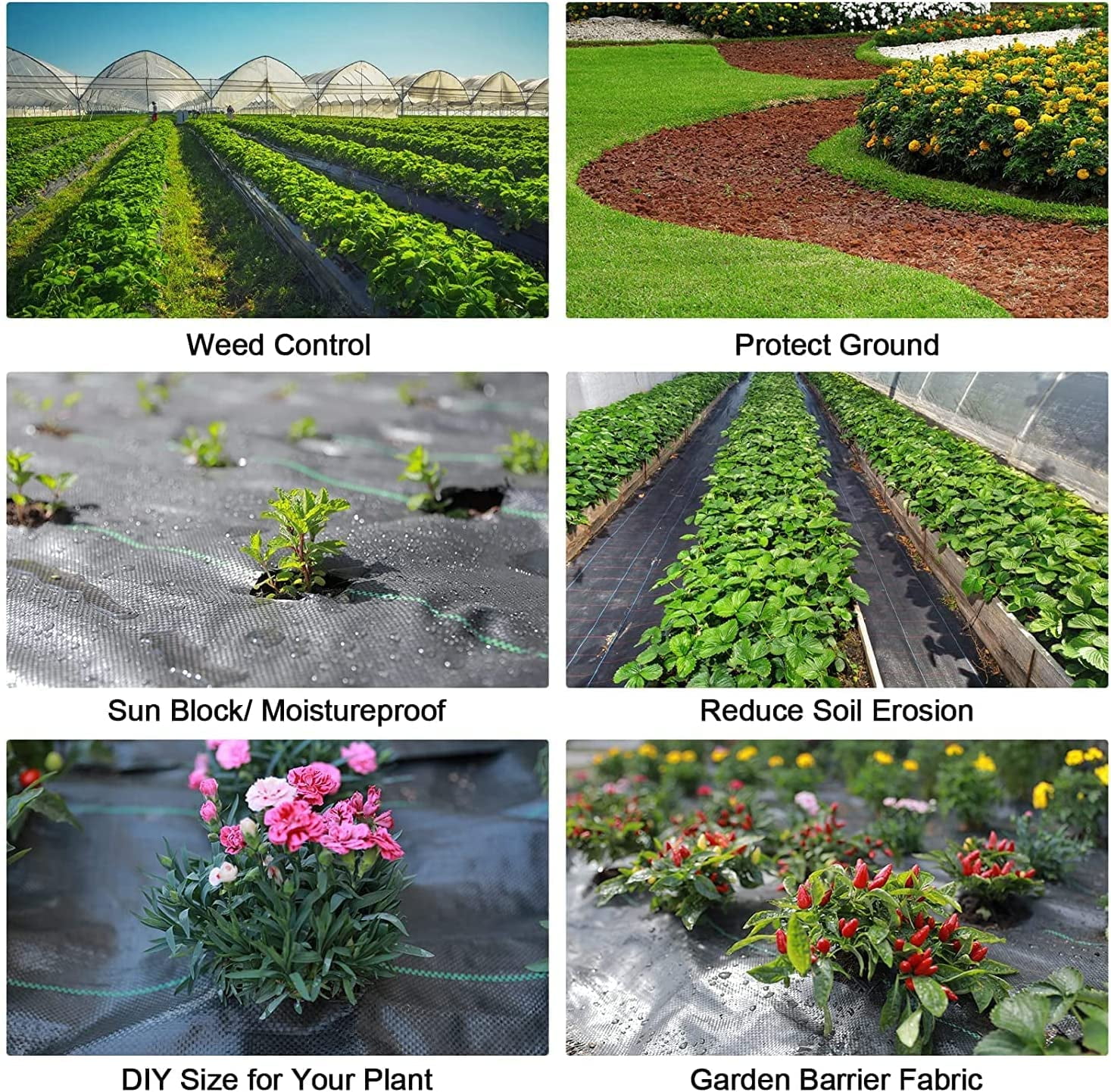 Woven Landscape Fabric 5oz, 5 x 300FT Weed Fabric Barrier, Double Layer, Garden Fabric Weed Barrier, Weed Control Fabric Ground Cover, Gardening Mat for Garden Beds, Landscaping