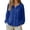 Dark Blue, variant on Jaunzuar Button Down Shirts for Women Long Sleeve Solid Color Linen Tops Breathable Casual Sun Shirt L