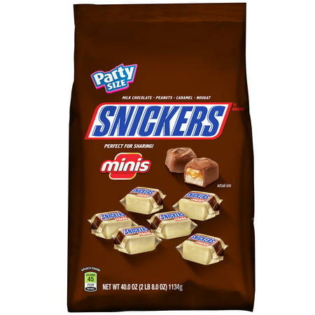 SNICKERS Minis Size Chocolate Bars Candy Bag, 40 oz - Walmart.com