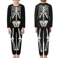 thumbnail image 2 of Renewold Multi-Season Pajama Pants and Tops Set Casual Size 7-8Y Cozy Crewneck Athletic Outfits 2pcs Long-Sleeve Tracksuit with Skull Graphic Vacation Birthday Halloween Gifts, 2 of 5