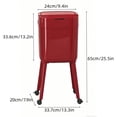 thumbnail image 3 of HOARBOEG Modern High Leg Kitchen Trash Can with Wheels - Tall Movable Garbage Bin with Sealed Lid, Large Capacity Step On Design for No Bend Over Convenience, Red Household Waste Basket, 3 of 6