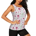 thumbnail image 2 of Bixox Women's Lilies Flowers Printed Sleeveless Fitness Workout Running Quick-Dry Tank Top, 2 of 7