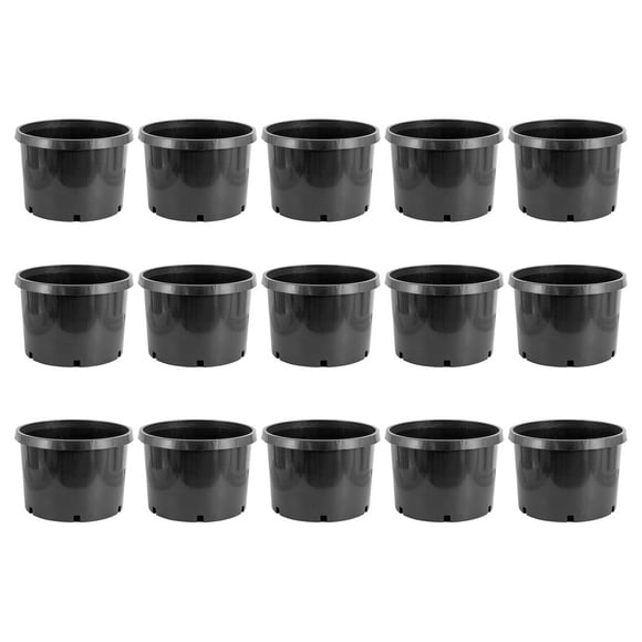 Pro Cal 10 Gal Premium Nursery Planter Garden Grow Pots, Black (Set of 15)