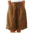 thumbnail image 2 of uublik Lounge Shorts Women with Pockets Super Soft Casual Shorts Brown, 2 of 5