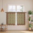 thumbnail image 2 of Boho Geometric Abstract Floral Kitchen Curtain for Berdoom Living Room Cafe 54 Inch Length, Vintage Ethnic Flower Textured Tiers Curtains Light Filtering Drapes Window Treatment 2 Panels 52"Wx54"L, 2 of 8