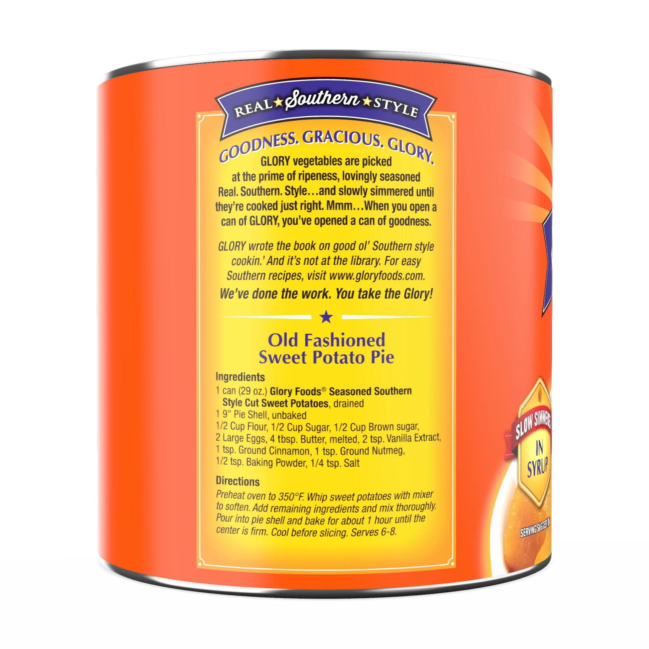 (5 pack) Glory Foods Canned Seasoned Cut Sweet Potatoes,, 29 oz Can