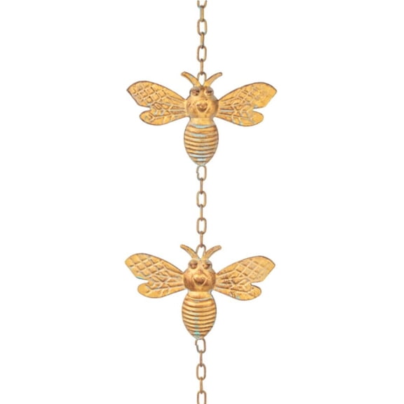 Ganz Gold Patina Bee Metal Rain Chain 69 Inch