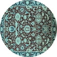 thumbnail image 1 of Ahgly Company Indoor Round Oriental Light Blue Industrial Area Rugs, 6' Round, 1 of 4