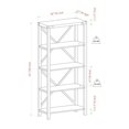 thumbnail image 2 of Pemberly Row 64" Farmhouse Metal X Bookcase with 4-Fixed Shelves in Dark Walnut, 2 of 4