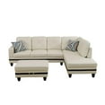 thumbnail image 2 of Lifestyle Furniture Biscuits Right-Facing Sectional & Ottoman in White/Black, 2 of 2
