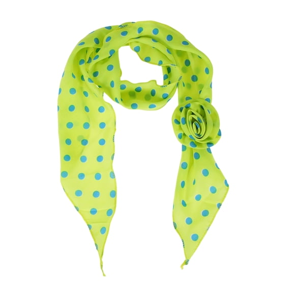 Unique Bargains 1 Pc Scarf Pattern Rose Neck Scarf Fluorescent Green