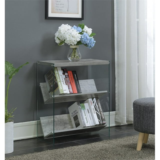 Convenience Concepts SoHo Bookcase in Gray Faux Birch Wood Finish