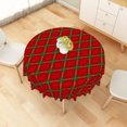 thumbnail image 6 of Winter Christmas Tartan Plaid Round Tablecloth,70 Inch,Washable Polyester Table Cover for Holiday Dinner, 6 of 6