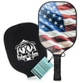 thumbnail image 2 of Palms-O-Aces | Carbon Fiber Pickleball Paddle | Lightweight Durable Pickleball Racket for Adults with Enhanced Spin Texture | T700 Toray Graphite Pickleball Paddle USAPA Approved with Cover | Patriot, 2 of 4
