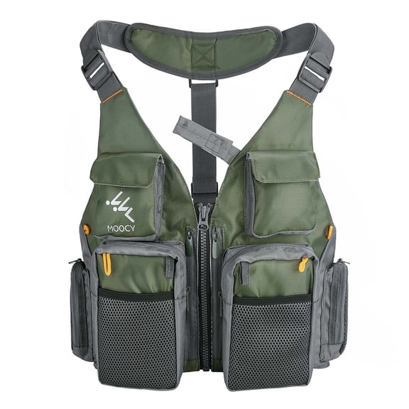 Comfortable Fishing Jacket Multi-Pockets Oxford Cloth Fishing Vest Wear Resist Adjustable Sea Fishing Vest for Running Travel Hiking