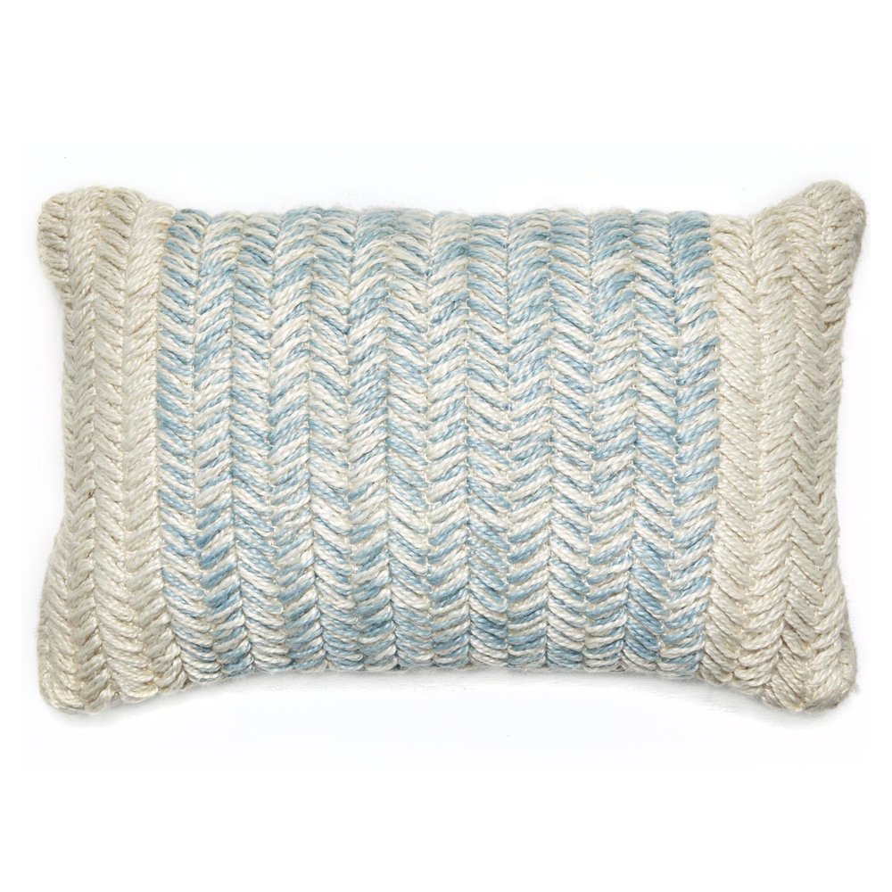 MoDRN Braided Texture Lumbar Outdoor Throw Pillow, Light Blue Walmart