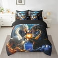 thumbnail image 2 of Feelyou Dragon Monster Twin Bedding Sets 7pcs for Boys Girls, Magical Wildlife Bedding Comforter Set, Earth Planet Star Sheet Sets, 2 of 8