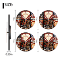 thumbnail image 2 of Round Wall Clock,Collage Of Coffee Images With Heart And Coffee Beans,Silent Non-Ticking Wall Clock Decor for Home Office Kitchen Living Room Bedroom(10inch), 2 of 4
