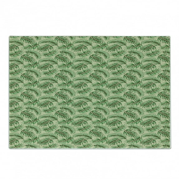 Exotic Cutting Board, Print of Jungle Foliage Luau Vibes, Decorative Tempered Glass Cutting and Serving Board, in 3 Sizes, by Ambesonne