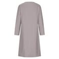 thumbnail image 4 of Fesfesfes Women Dress Sexy Solid Cold Shoulder Long Sleeve V-Neck Regular Dress Under $10, 4 of 8