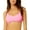 Pink, variant on Womens Juniors Ribbed Boning Bikini Swim top