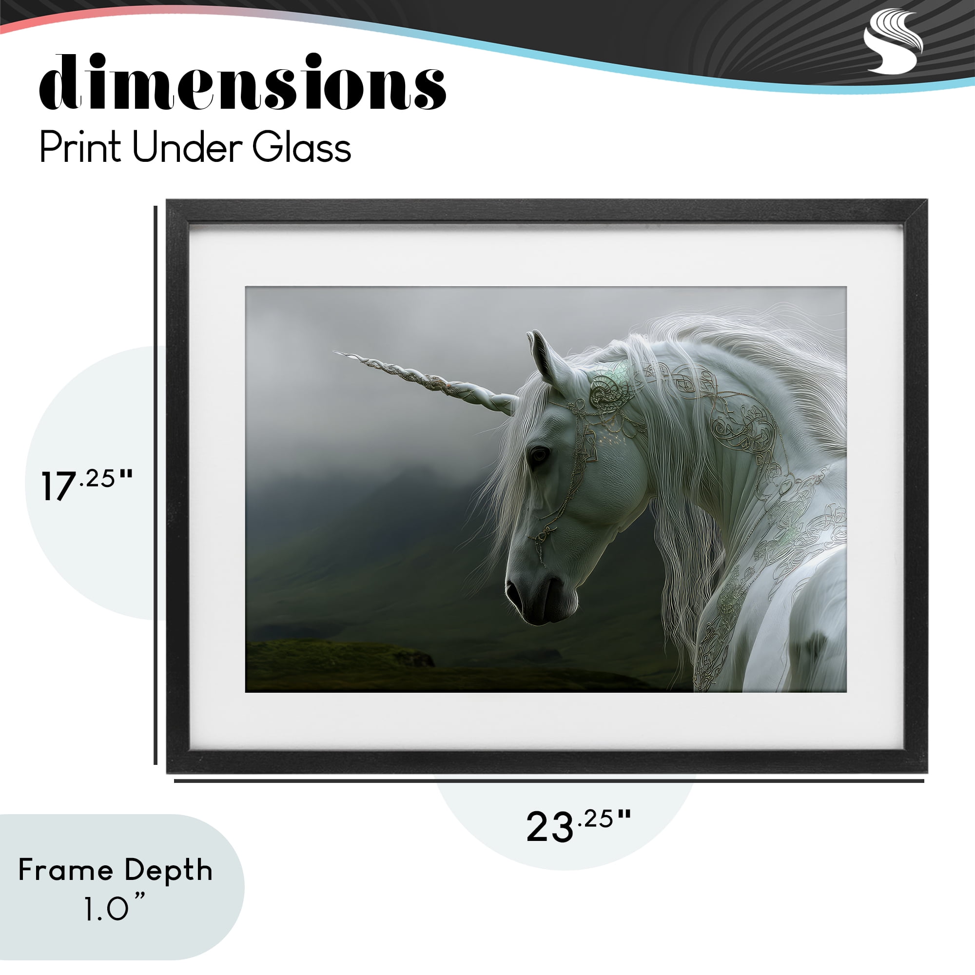 Stupell Industries Dreamy Celtic Unicorn Black Framed Print Under Glass, design by The Wands Want