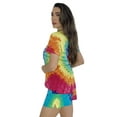 thumbnail image 2 of Just Love Tie Dye Shorts Set for Women Tie Dye Rainbow Short Sleeve (Tie Dye Bright Swirl Short Sleeve, Small), 2 of 3